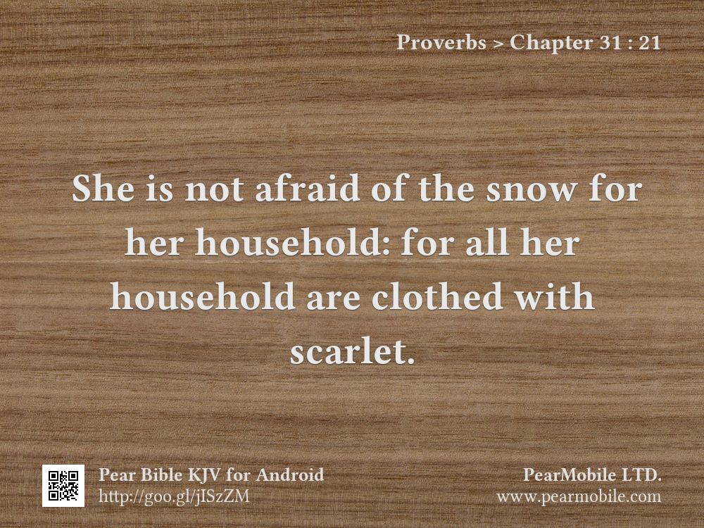 Proverbs, Chapter 31:21